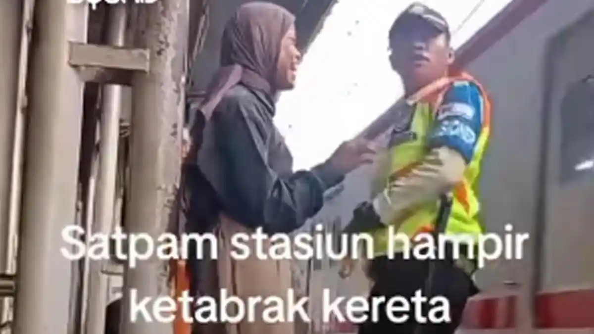 Video Wanita Dorong Satpam Nyaris Tertabrak Kereta Viral, Polisi Ungkap Kondisi Pelaku